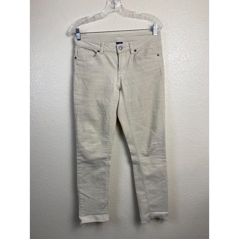 Patagonia Corduroy Womens Pants size 26 Oatmeal Cream Mid Rise Straight Classic